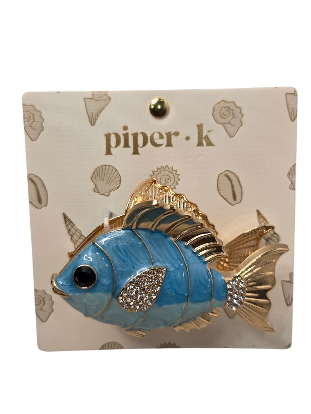 💙▪️piper k ▪️UK Blue Enamel Tropical Fish Hair Claw Clip